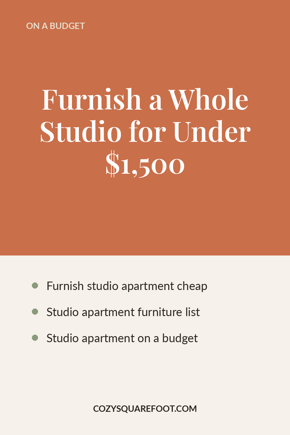 How to Furnish a Studio Apartment for Under $1,500